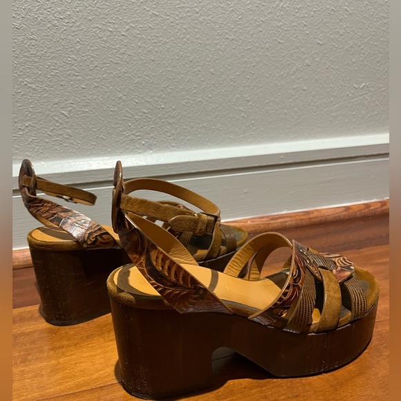Robert Clergerie Brown Platform Sandals - Picture 2 of 8